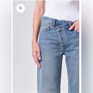 Agolde Light Blue Women’s Criss Cross Asymmetrical  Jeans